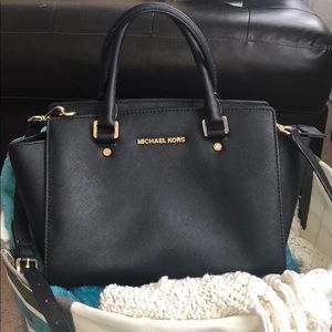 Michael Kors Black Leather Satchel
